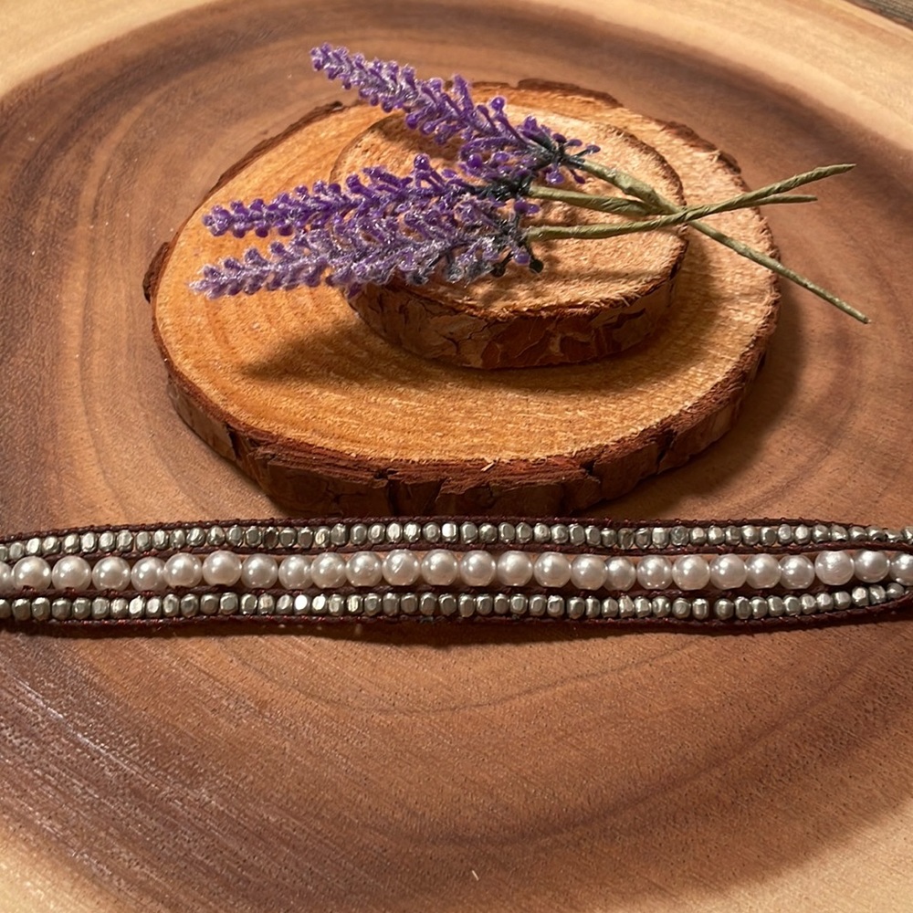 American eagle hemp and pearl bracelet brand new